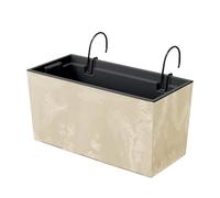 Prosperplast Maceta URBI CASE BETON EFFECT W 395x185x195 Hormigón con Ganchos de Sujección y Depósito Cream
