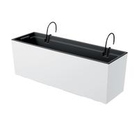 Prosperplast Maceta URBI CASE W Blanco 580x180x195 con Depósito y Ganchos de Sujección
