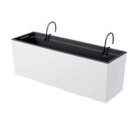Prosperplast Maceta URBI CASE W Blanco 580x180x195 con Depósito y Ganchos de Sujección