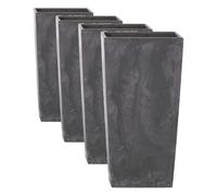 Prosperplast Maceta urbi Square Beton Effect 7,2l., con depósito, Dimensiones (mm) 170x170x325, Color Antracita (Paquete de 4)