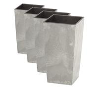 Prosperplast Maceta urbi Square Beton Effect 7,2l., con depósito, Dimensiones (mm) 170x170x325, Color hormigón (Paquete de 4)
