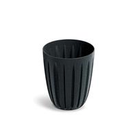 Prosperplast Maceta Wario Eco Wood Redonda Decorativa, Aspecto Madera Antracita, 16,3x16,3x19,5 cm Jardín, Terraza y Balcón
