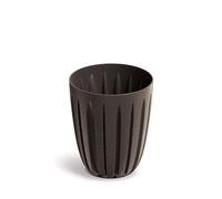 Prosperplast Maceta Wario Eco Wood Redonda Decorativa, Aspecto Madera Café, 16,3x16,3x19,5 cm Jardín, Terraza y Balcón