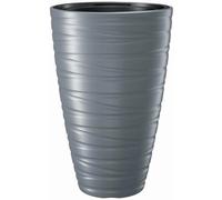 Prosperplast Macetero Alto Plástico Resistente con Deposito 43L Gris Piedra