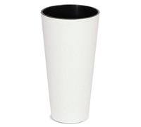 Prosperplast Macetero Alto y Redondo Sin Depósito de 30x30x57,2cm - Capacidad 15L - Eco Wood Broken white