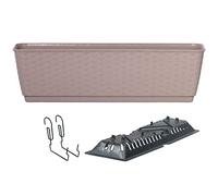Prosperplast Macetero Colgante - Incluye Ganchos de Soporte ratolla p, Dimensiones (mm) 590x154x142, Color Mocca