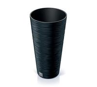 Prosperplast Macetero Furu ZA5261 Antracita con depósito 25x25x48 cm 7,5 L relieve espectacular