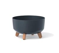 Prosperplast Macetero Color Antracita, con Patas Desmontables, Redondo, colección Gracia de 28,5 x 28,5 x 17,7 cm, Capacidad de 6,8 L.