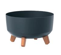 Prosperplast Macetero Color Antracita, con Patas Desmontables, Redondo, colección Gracia de 29cm x 29cm x 22cm cm, Capacidad de 9,8 L.
