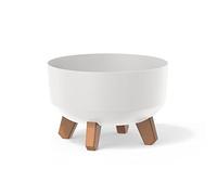Prosperplast Macetero Gracia redondo blanco con patas desmontables 23,5 x 23,5 x 15,5 cm 3,8 L