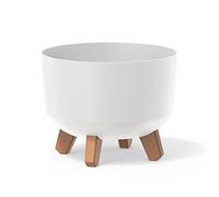 Prosperplast Macetero colección Gracia redondo Blanco, patas desmontables, 23,8×23,8×18,7 cm, 5,1 L