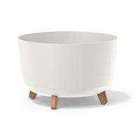 Prosperplast Macetero Color Blanco, con Patas Desmontables, Redondo, colección Gracia de 39 cm x 39 cm x 25,7 cm cm, Capacidad de 21,5 L.