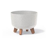 Prosperplast Macetero Color Blanco Roto, con Patas Desmontables, Redondo, colección Gracia de 23,5 x 23,5 x 18,7 cm, Capacidad de 5,1 L.