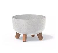 Prosperplast Macetero Color Blanco Roto, con Patas Desmontables, Redondo, colección Gracia de 23,5 x 23,5 x 15,5 cm, Capacidad de 3,8 L.
