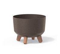 Prosperplast Macetero Color café, con Patas Desmontables, Redondo, colección Gracia de 23,5 x 23,5 x 18,7 cm, Capacidad de 5,1 L.