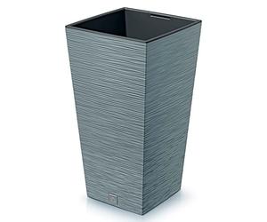Prosperplast Macetero Color Cemento, con depósito, colección Furu, de 34,5 x 34,5 x 66 cm, Capacidad de 24 L.