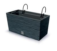 Prosperplast Macetero Color Cemento con Depósito y Ganchos para Colgar - Colección FURU - 39,5 X 18,5 X 19,5 Cm - Capacidad 8 L Anthracite