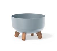 Prosperplast Macetero Color Gris, con Patas Desmontables, Redondo, colección Gracia de 23,5 x 23,5 x 15,5 cm, Capacidad de 3,8 L.