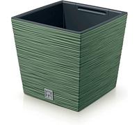 Prosperplast Macetero colección Furu con depósito Verde Tierra 24 x 24 x 23,5 cm 7,5 L