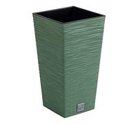 Prosperplast Macetero colección Furu con depósito 29,5 x 29,5 x 55 cm Capacidad 14 L Verde tierra