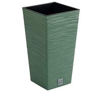 Prosperplast Macetero FURU – Verde tierra con depósito 39,5×39,5×75,5 cm, 37 L