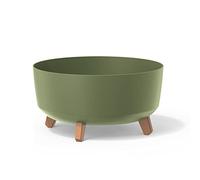 Prosperplast Macetero colección Gracia redondo Verde Tierra 38×38×19,5 cm 14,3 L patas desmontables