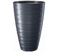 Prosperplast Macetero Alto Plástico Resistente con Deposito 43L Gris Piedra