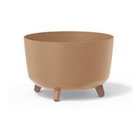 Prosperplast Macetero Redondo con Patas Desmontables, Colección Gracia, Color Ocre, 39 x 39 x 25,7 cm, Capacidad de 21,5 L, para Interiores y Exteriores