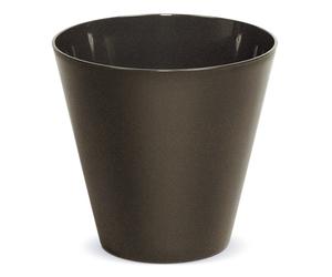 Prosperplast Macetero Redondo TUBUS Eco Wood de 30x30x28cm con Relieve Espectacular y Capacidad de 12L Black