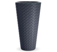 Prosperplast Macetero SLIM MATUBA 57L. con Depósito - Blanco Anthracite 57