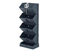 Prosperplast Macetero Vertical Plástico Antracita 19,5x11,4x47,5cm con Tijeras de Jardín