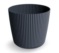 Prosperplast Milly - Maceta redonda con diseño de rayas verticales para interior y exterior (antracita, 196 mm)