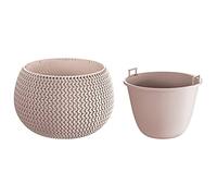 Prosperplast Nitly Maceta Redonda con deposito Splofy Bowl de plastico en Color Mocca (Largo) x 23,9 (Ancho) x 16,1 (Altura) cm