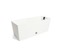 Prosperplast Rato CASE - Maceta (60 cm), diseño de ratán, color blanco