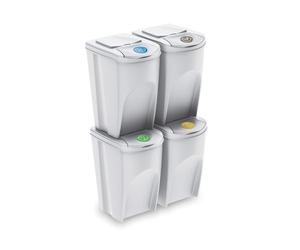 Prosperplast Set 4x35l papeleras reciclaje SORTIBOX - ashen