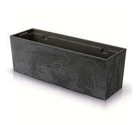Prosperplast Urbi Case Jardinera Efecto Hormigón con Maceta Jardinera para Interior y Exterior Plástico Rectangular 77x23,5x24,6cm (Antracita)