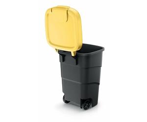 Prosperplast wheeler - cubo de basura con ruedas y tapa (110 l), color