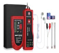 Proster Comprobador de Cables RJ45 RJ11 con Pelacables Tester de Cables de Red con Auriculares Rastreador de Cables para Cables LAN Ethernet RJ45 RJ11 Líneas Telefónicas-Rojo