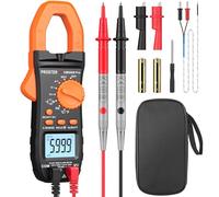 Proster Pinza Amperimétrica 6000 Cuentas 800A Multímetro Digital 600V TRMS NCV AutoRango con Pantalla Retroiluminada para Prueba de Corriente y Voltaje CA/CC Resistencia Frecuencia Temperatura