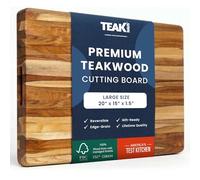 Proteak teca tabla de cortar, rectangular, de 20 by - 15 en 1 - 1/2 pulgadas, Edge grano