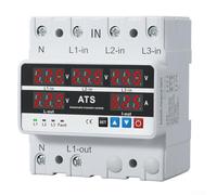 Protección de tensión trifásica 220 V sobre/baja tensión LCD(63 A) | Separación automática en caso de peligro, pantalla LCD en tiempo real, ignífugo, para redes de 3 fases, seguro