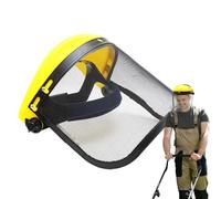 Protección facial de seguridad - Protección de seguridad, soporte de cabeza ajustable con visera de alambre, adaptador de casco, protección de jardín para hombres y mujeres, silvicultura, árboles