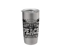 Protecting My Peace No Drama Retro Humor sin molestias Vaso térmico de acero inoxidable de doble pared