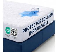 Protector Colchón 70x140 cm Funda Colchón Impermeable de Algodón Sábana Impermeable Protectora para Cuna Cubre Colchón Transpirable Hipoalergénico Antiácaros Antibact. Lavable a Máquina