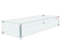 Protector contra el viento para estufas VEVOR, de 38" x 10,5" x 6", parabrisas de vidrio rectangular, vidrio templado de 3/8" de grosor, protector transparente para mesas de fuego