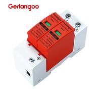 Protector contra sobretensiones de bajo voltaje DC SPD 2P 500V 800V 1000V protección contra rayos fotovoltaicos con clasificación de corriente 20KA-40KA