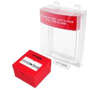 Protector de Botón de Alarma Manual para Punto de Llamada Rojo | Cubierta de Plástico, Protección Total Resistente al Agua, Instalación Fácil, para Interruptor Manual de Incendio
