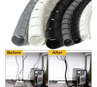 Protector de Cable en espiral Flexible, organizador de Cable de ordenador, Clip de tubo Protector, herramientas de gestión, 16/10mm, 2M/1M 16mmx2m Gray