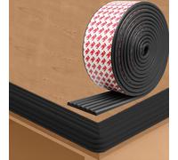 Protector de cantos de mesa autoadhesivo, 2 m, ancho de 8 cm de grosor, 0,8 cm, protección de cantos de mesa, esquinas, protección de cantos de espuma para mesas de cristal y cajones (negro, 2 m)