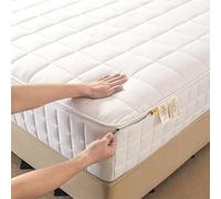 Protector de colchón acolchado personalizable, cobertura de 360°, lavable y a prueba de polvo, color blanco, 120 x 190 + 21 cm, máxima protección para tu colchón